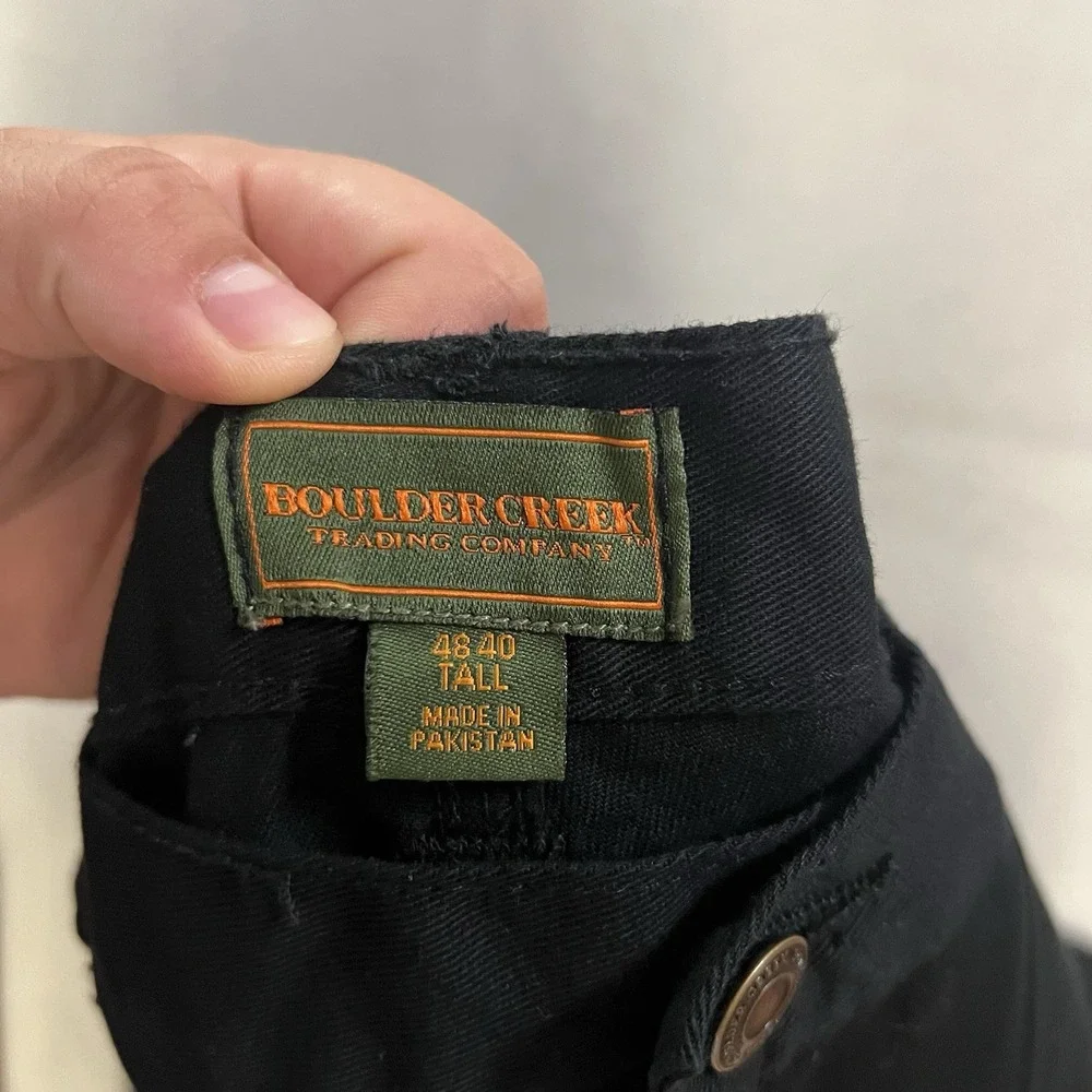 Boulder Creek Tall Cargo Pants Men's 48x40 Black Elastic Waist (Fits 48x39)
